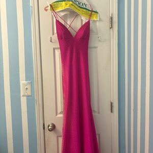 Sherri Hill Fuchsia Embellished Dress
